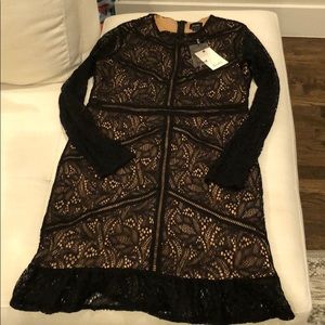 Bardot Black/Nude Lace Sheath Dress-NWT Size 10